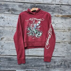 Ed Hardy crop hoodie☆